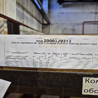 КЛАПАН ОБРАТНЫЙ ОК-1К-01-1,25 РЕЗАК Р3-0