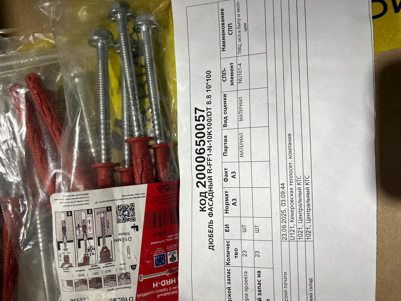 ДЮБЕЛЬ ФАСАД R-FF1-N-10K100/DT8.8 10*100