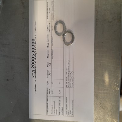 ШАЙБА ПРУЖИННАЯ 1.6 СТ65Г ГОСТ6402