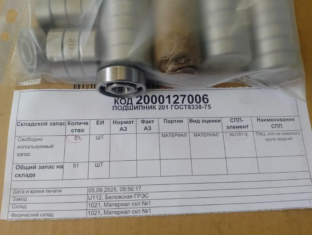 ПОДШИПНИК 201