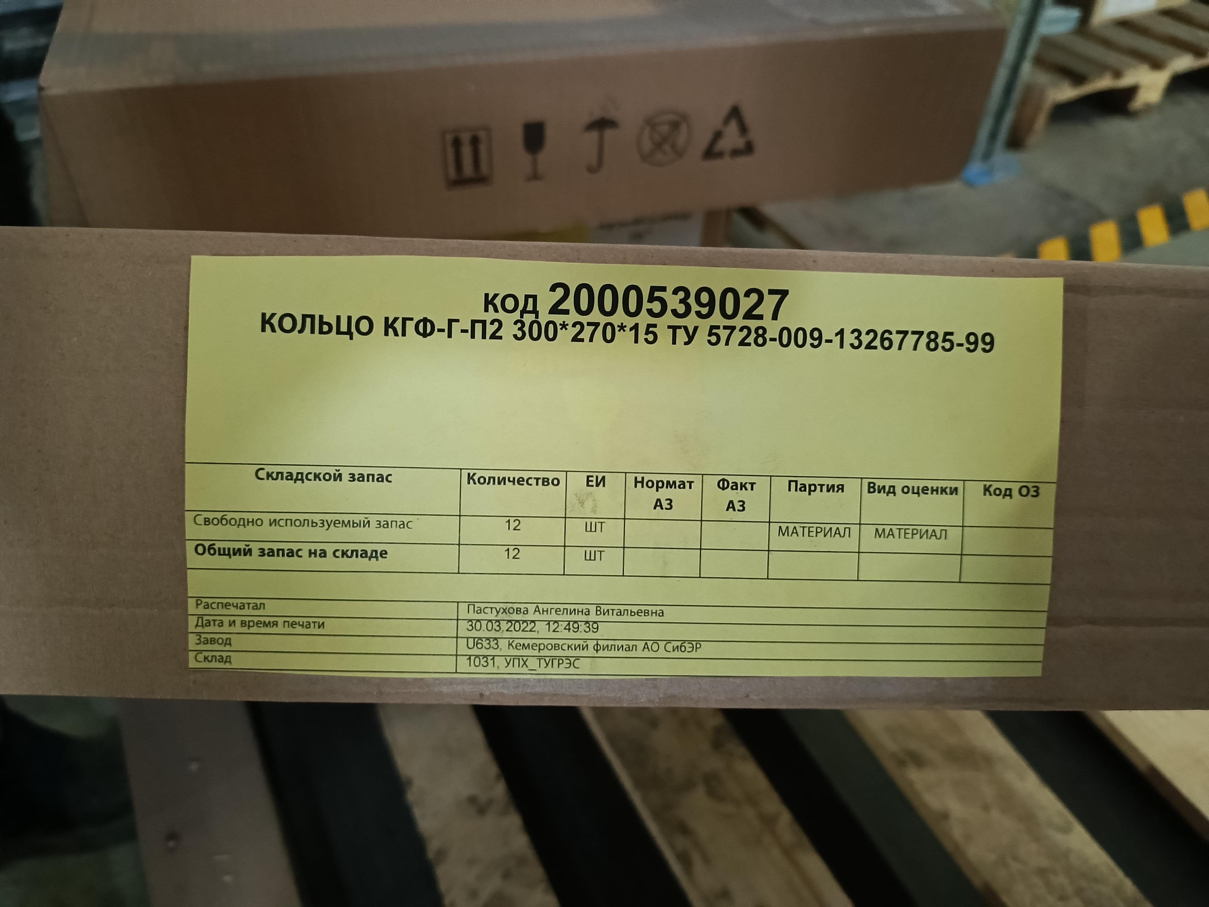 КОЛЬЦО КГФ-Г-П2 300*270*15