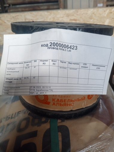 ПРОВОД ПЭТВ-2 1,45