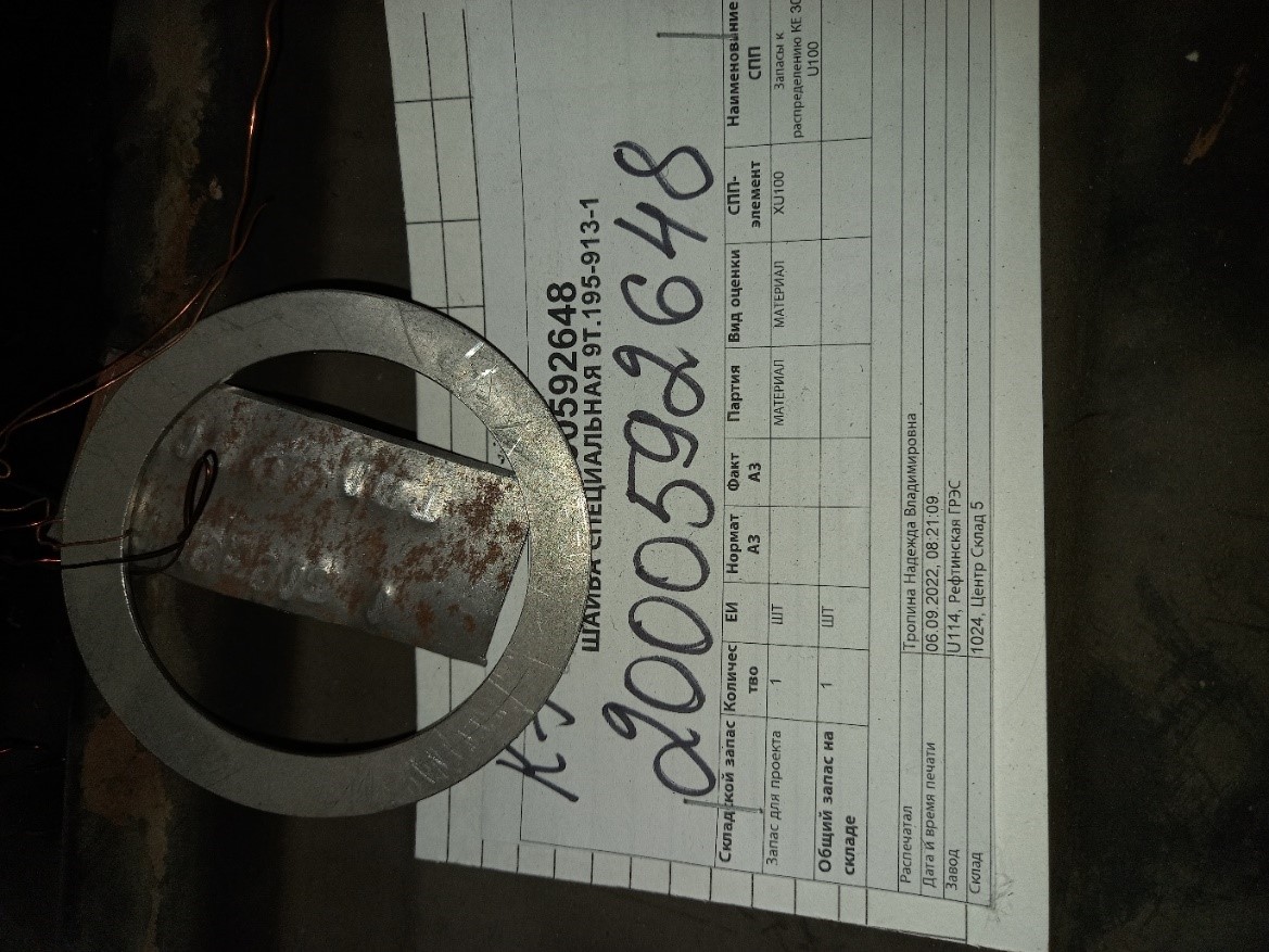 ШАЙБА СПЕЦИАЛЬНАЯ 9Т.195-913-1