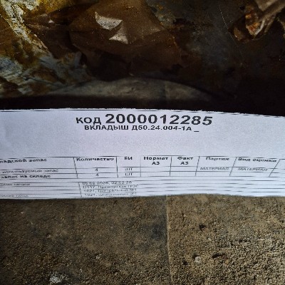 ВКЛАДЫШ Д50.24.004-1А