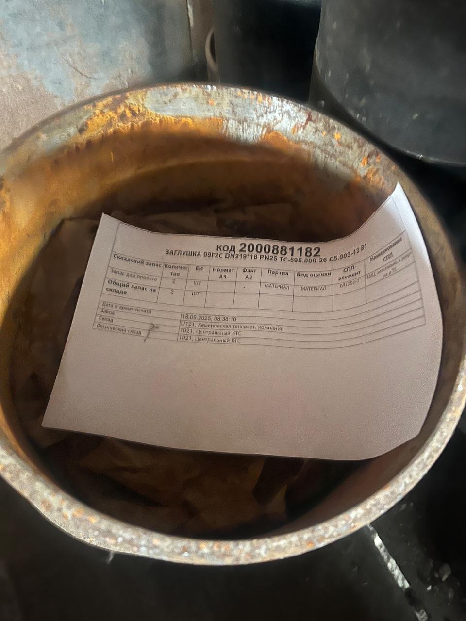 ЗАГЛУШКА 09Г2С DN219 PN25 ТС-595.000-26